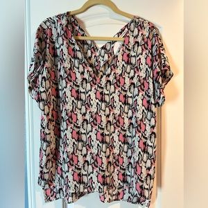 Snakeskin print blouse.